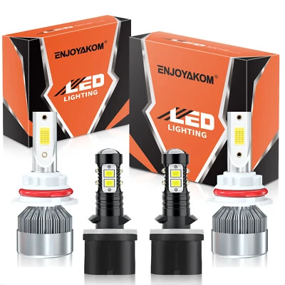 For Merkur XR4Ti 1988-1989 Combo LED Headlight+Fog Lights Bulbs Kit White 6000K - Image 1 of 4