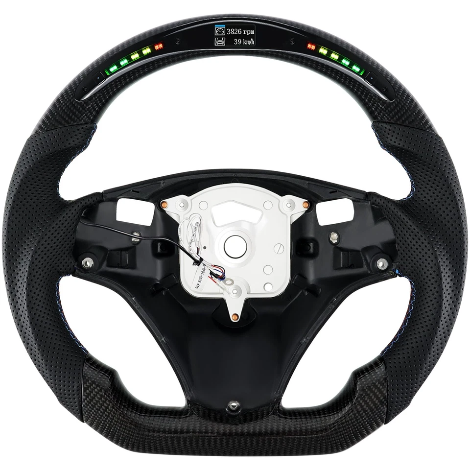 LOSCHEN Carbon Fiber LED Steering Wheel For BMW M3 E88 E90 E91 E92 E93 2005-2012 - Image 1 of 4