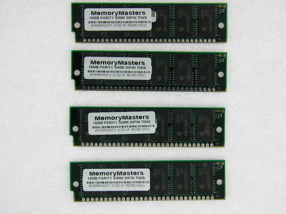 64MB 4 x 16MB 30 pin Parity SIMM Memory FPM 16X9 TESTED - Image 1 of 1