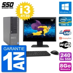 PC Dell Optiplex 3020 SFF Bildschirm 19 " i3-4130 RAM 8Go SSD 240Go Windows 10 - Bild 1 von 3