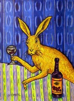 THE BUNNY rabbit trio 8.5x11 art print animals impressionism artist THE BUNNY rabbit trio 8.5x11 art print animals impressionism artist