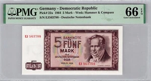 Germany 5 Mark 1964 P-22a PMG 66 EPQ Gem Unc - Picture 1 of 3