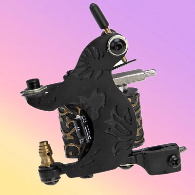 Tattoo Supply Cast Iron 10 Wrap Coils Tattoo Machine Liner Shader Black Y28 - Image 1 of 4