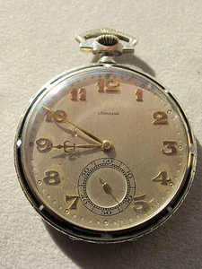 Antique Longines 18k White Gold 5 AJ 17 Jewels Open Face Pocket Watch - Picture 1 of 12