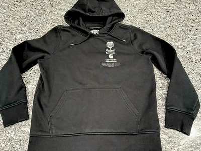 Sudadera con capucha Carhartt mediana calce relajado negra con logotipos históricos para mujer Foto 1 de 4