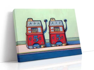 stretched canvas art print giclée - poster - pillow. two jackpots - Picture 1 of 6