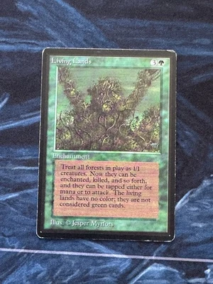 Magic The Gathering: Beta Living Lands LP/MP Green Rare Vintage - Image 1 of 4