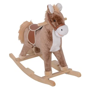 HOMCOM Caballo Mecedor Niños Peluche de Madera Edad 3+ Niños Montar en Juguete Balancín Bebé - Imagen 1 de 11