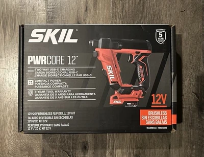 NEW Skil PWRCORE 12V/20V Brushless Flip Drill DL6300D-11 w/Battery/Charger USB-C - Photo 1/3