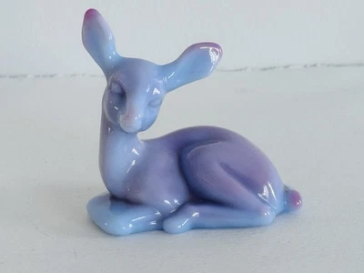 Fenton Art Glass Lavendar Slag Glass Resting Fawn Deer #3 USA - image 1 of 4
