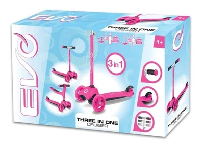 EVO 3-in-1 Three in one Cruiser Scooter PINK Aged 12 months Upwards