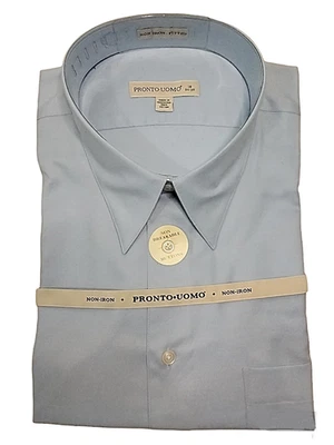 Camisa de vestir ajustada estilo años 80 Pronto Uomo azul claro para hombre - Talla: 18 34/35 nueva con etiquetas Foto 1 de 4