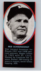 Estampillas de béisbol del equipo actual Dell 1971 rojo Schoendienst GREATS Atlanta Braves - Imagen 1 de 2