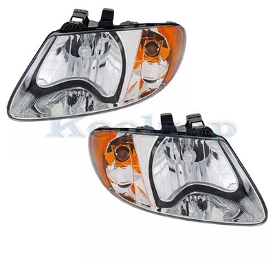 CAPA For 01-07 Caravan with 113 In. Wheelbase Headlight Headlamp w/Bulb SET PAIR - Imagem 1 de 4
