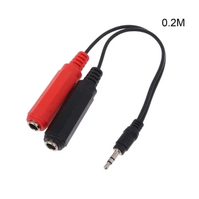 Y Splitter Cable 3.5mm Male-Plug to Dual 6.35mm Female Jack Adapter Cord - Image 1 of 4