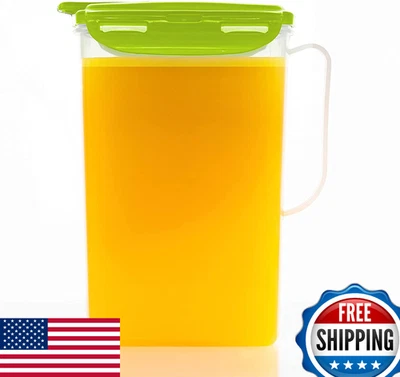 LocknLock Aqua 2-Quart Green Fridge Door Water Jug Pitcher w/ Flip Top Lid, BPA- - Image 1 of 4