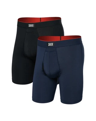 SAXX MULTIDEPORTE MALLA HOMBRES RENDIMIENTO 2-PK 8" BOXER BRIEF ROPA INTERIOR #SXPP2ML-NUEVO CON ETIQUETAS Foto 1 de 4