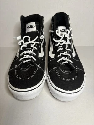 NOVO Tênis Vans Sk8 - Hi Casual Top Alto Preto e Branco Tamanho 4 Juventude 721356 - Imagem 1 de 4