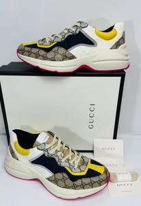 GUCCI GG Monogram Rhyton Jacquard Men’s Sneakers Size 11G 11.5US - Picture 1 of 16