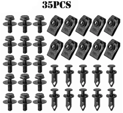 35X Pernos de carrocería y clips de tuerca en U Motor M6 bajo cubierta protector contra salpicaduras para Mazda Foto 1 de 4