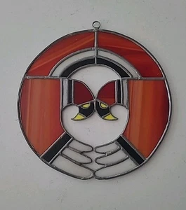 8" Large Window Stained Slag Glass Sun Catcher Falcon Hawk Eagle Wings (B3-A11) - Picture 1 of 9