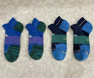 4Pair Men's Bombas Hex Tec Running Ankle Socks Size Large Lightweight Blue Green - Picture 1 of 4
