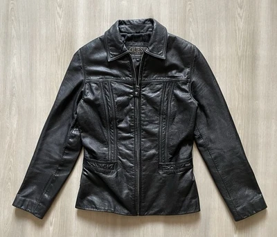 Vintage Guess USA Genuine Leather Moto Racer Jacket Sz Small - Image 1 of 4