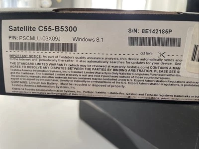 Toshiba Satellite C55-B5300 15,6 pulgadas (500 GB, Intel Celeron, 2,58 GHz, 4 GB)... Foto 1 de 2