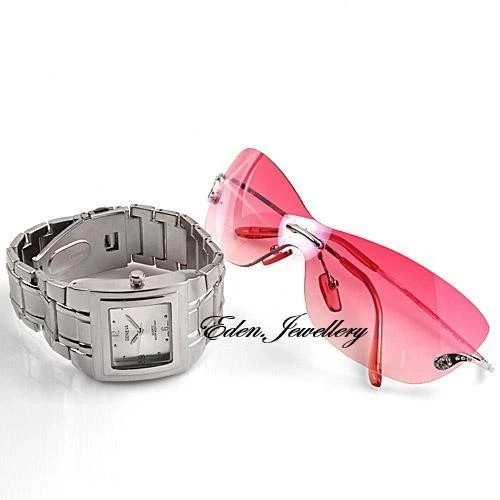 US$259.99 Authentic GENEVA Men Watch + Ladies Pink Sunglasses Gift Set BARGAIN - image 1 of 1