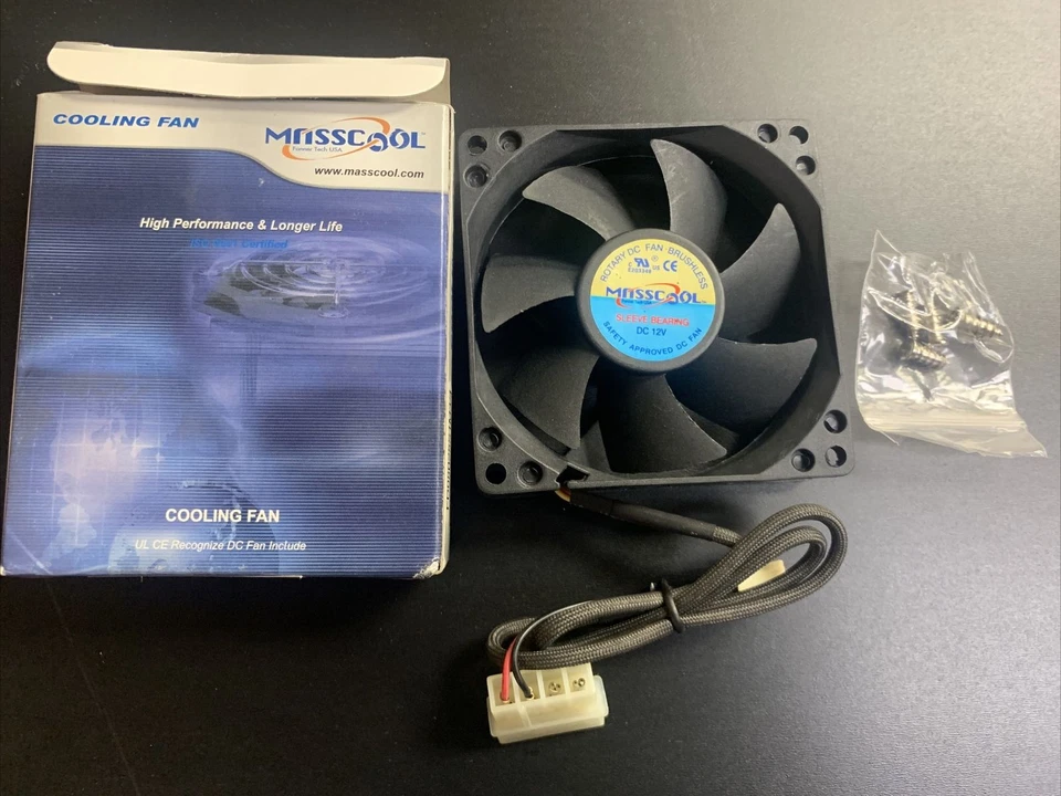 MASCOOL FD08025S1M3/4 Cooling Fan Sleeve Bearing 80x80x25mm 12V 3 pins/4 pins - Image 1 of 2