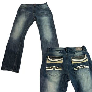 Vintage Red Ape Jeans y2k Baggy Embroidered Pocket Skater Grunge Hip Hop 40x32 - Picture 1 of 16