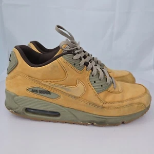 Nike Air Max 90 Uomo 10.5 Sneakers Invernali Pelle Grano/Marrone 683282-700 201 - Foto 1 di 24