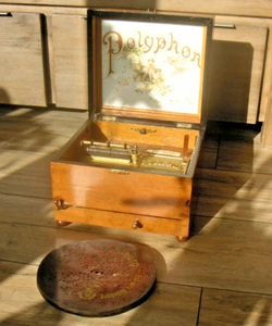 TOP Polyphon mit 20 Platten 20,7cm Spieluhr Kalliope music box 20 discs 8 1/4" - Bild 1 von 20