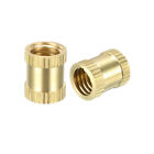 M8 x 12mm(L) x 10mm(OD) Brass Knurled Threaded Insert Embedment Nuts, 10 Pcs