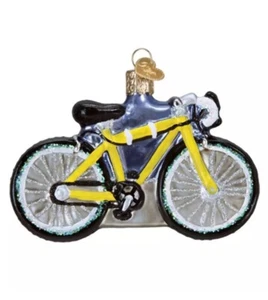 Old World Christmas Blown Glass Road Bike Bicycle Ornament W/FREE BOX New - Picture 1 of 6