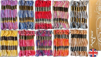 6 Anchor Stranded Cotton Embroidery Thread Multi Variegated Skeins Best Colours - Image 1 of 4