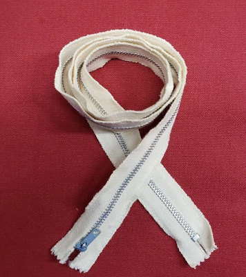 Lot of 10 Vintage 37" Metal YKK Zippers - White Tape  - Image 1 of 4