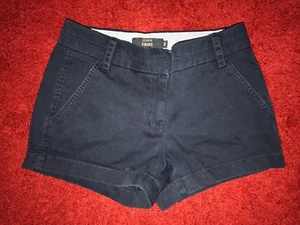 J Crew Women's Shorts Chinos Cotton Navy Blue Size 00 Great Condition - Picture 1 of 6