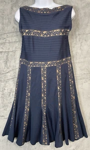 Tadashi Shoji Womens PXL Midi Dress Whimsigoth Lace Rib Cocktail NYE Glam Event - Picture 1 of 11