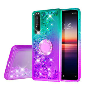 for Sony Xperia 1 II Case Liquid Glitter Bling Diamond Phone Cover