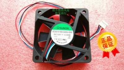 1 PCS  SUNON Fan EC60151B3-Q00U-Q99  DC12V 0.59W 6015 6cm 4-pin  cooling fan - Image 1 of 2