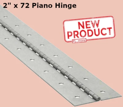 SELECT 2" x 72 Piano Hinge Steel Finish Continuous Full Surface Non-removable Pin NEW