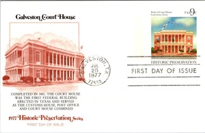 US SC # UX71 Federal Court House Galveston TX Postal Card FDC Fleetwood Cachet - Picture 1 of 2