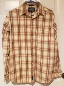 Panhandle Slim Rough Stock Pearl Snap LS Western Cowboy Barb Wire Design Size M - Bild 1 von 6
