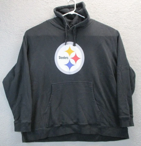 Pittsburgh Steelers Sweatshirt 4XL XXXXL Hoodie Hooded NFL Team Pocket Black Cover