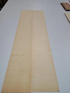 Figured Sycamore Veneer - 2 NATURAL WOOD Sheets - 840mm x 130mm - Picture 1 of 5