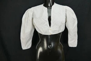 Gr.44 Dirndlbluse weiß Bluse für Dirndl Baumwolle mit Spitze B11600 - Bild 1 von 4