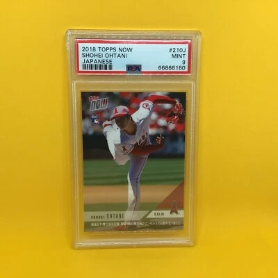 SHOHEI OHTANI #210J Pint Hat 2018 Topps Now Japanese RC PSA 9 MINT Dodgers MVP - Image 1 of 2