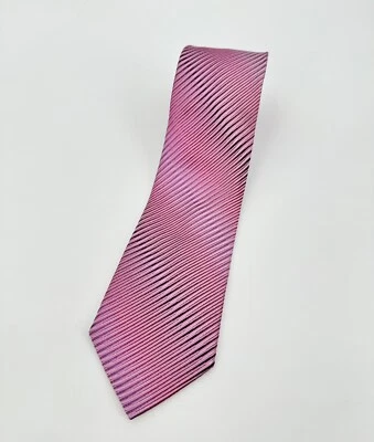 NUEVA Corbata Calvin Klein 100% Seda Corbata Rayas Rosa 59.5” Longitud Clásica Foto 1 de 4