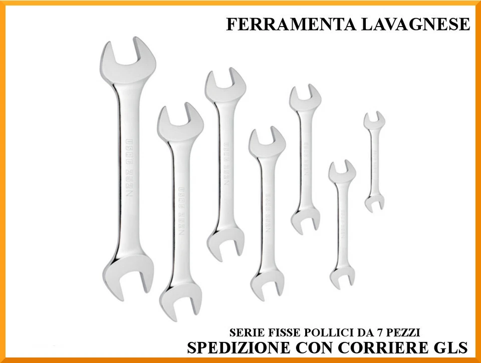 Serie chiavi fisse in pollici da 7 pezzi USAG 252 NP/SE7 U02520872 - Immagine 1 di 1